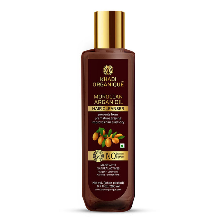Khadi Organique Argan oil Hair Cleanser SLS  PARABEN FREE Bottle of 200 ML