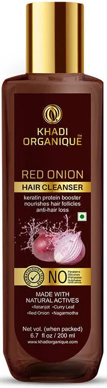 Khadi Organique Red onion Hair Cleanser SLS  PARABEN FREE Bottle of 200 ML