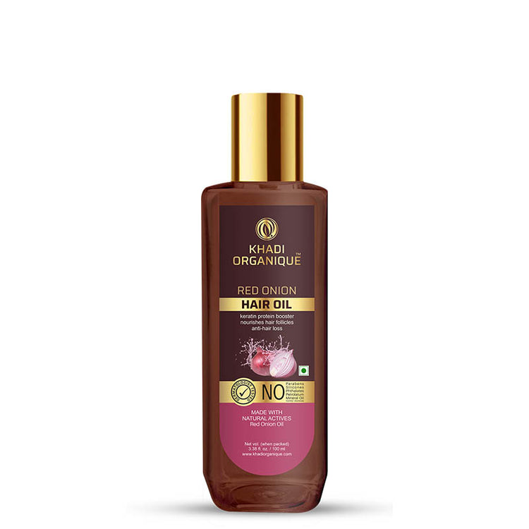 Khadi Organique Red onion hair oilWITHOUT MINERAL OIL Bottle of 200 ML