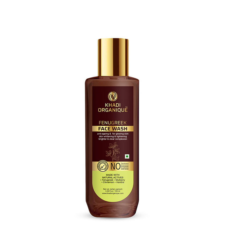 Khadi Organique Fenugreek face wash SLS PARABEN FREE Bottle of 100 ML