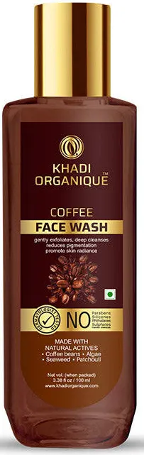 Khadi Organique Coffee face wash SLS PARABEN FREE Bottle of 100 ML