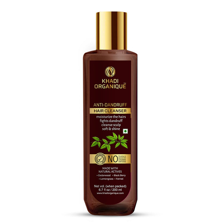 Khadi Organique Anti dandruff Hair Cleanser SLS PARABEN FREE Bottle of 200 ML