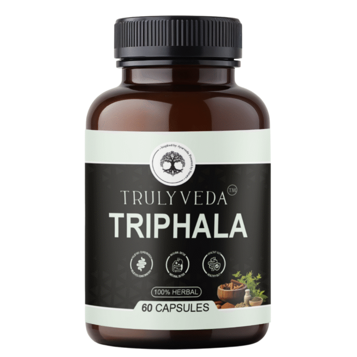 TrulyVeda Organic Triphala Capsules Bottle of 60 QTY
