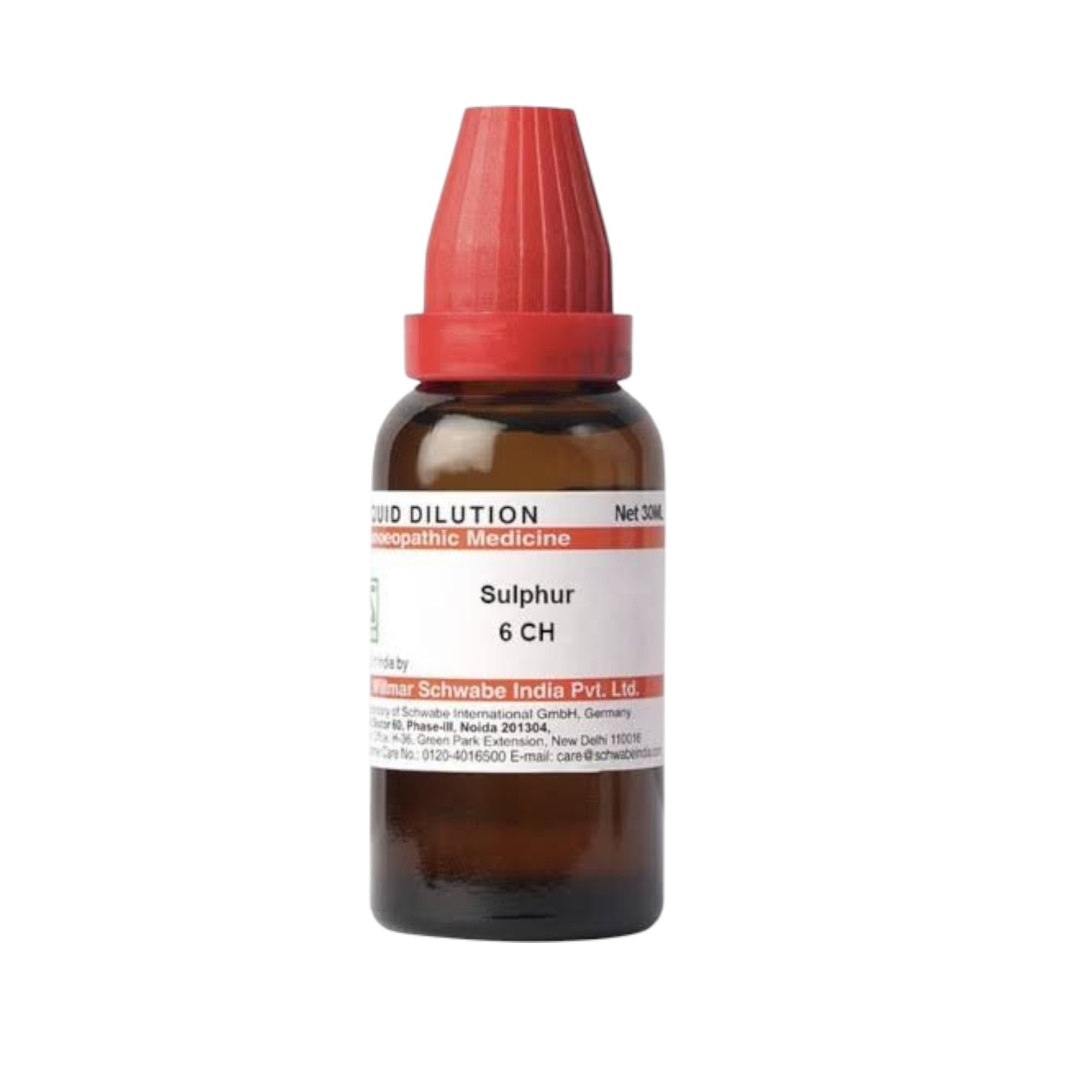 Dr Willmar Schwabe India Sulphur Dilution 6 CH BOTTTLE of 30 ML