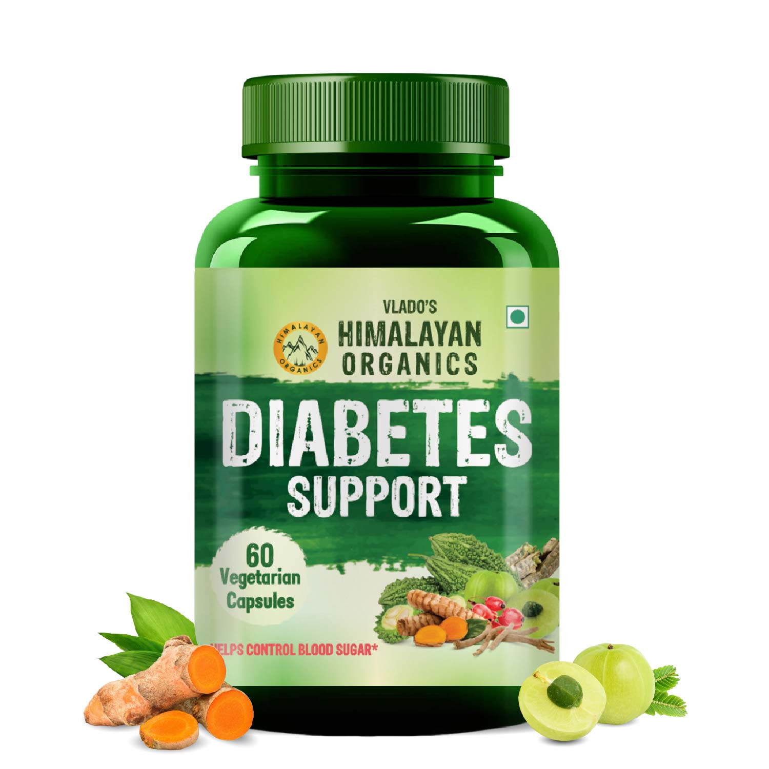 Vlado  Himalayan Organics Diabetes Support Supplement  60 Veg Capsules Bottle of 60 QTY