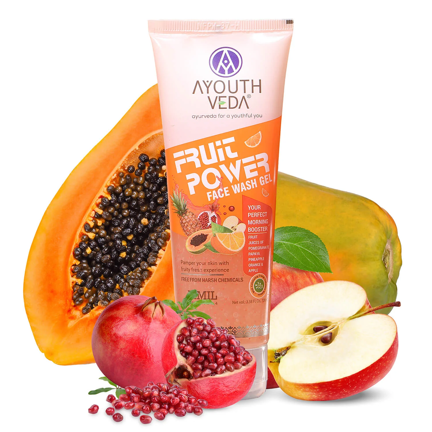Ayouthveda Fruit face wash 100 ml Pack of 2 Tube of 200 ML