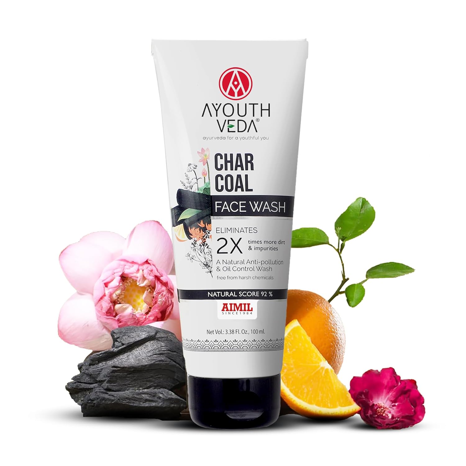 Ayouthveda Activated Charcoal Face wash 100 ml Tube of 100 ML