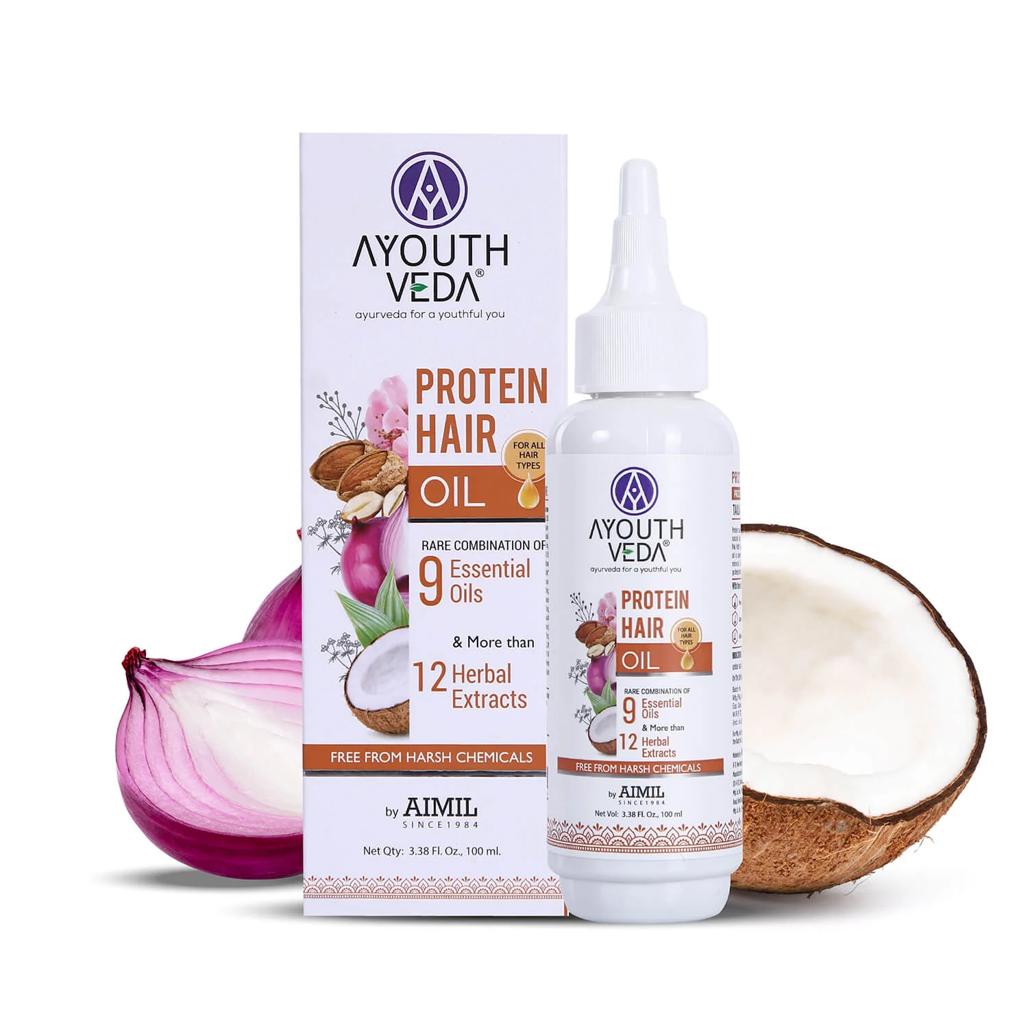Ayouthveda Protein Hair Oil For Healthy Hair  Blend of Essential Oil and 12 Herbal Extracts Hair Oil 100 ml Bottle of 100 ML