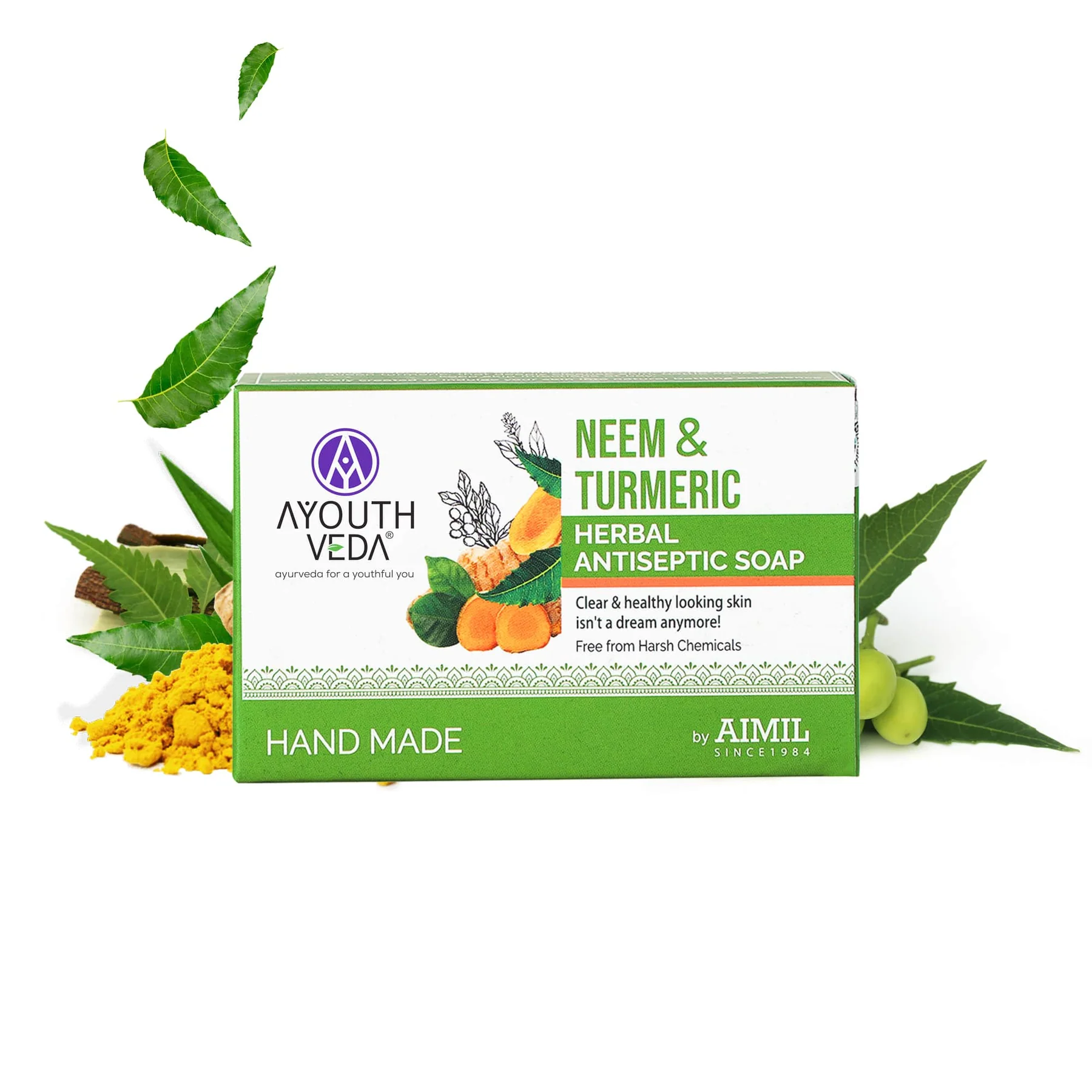 Ayouthveda NEEM and TURMERIC SOAP PACK OF 2 Sachet of 200 GM