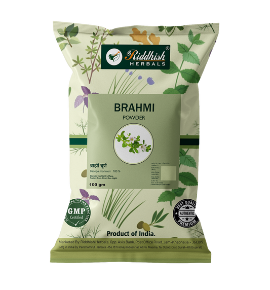Riddhish Herbals Brahmi Organic Powder 100g Packet of 100 GM