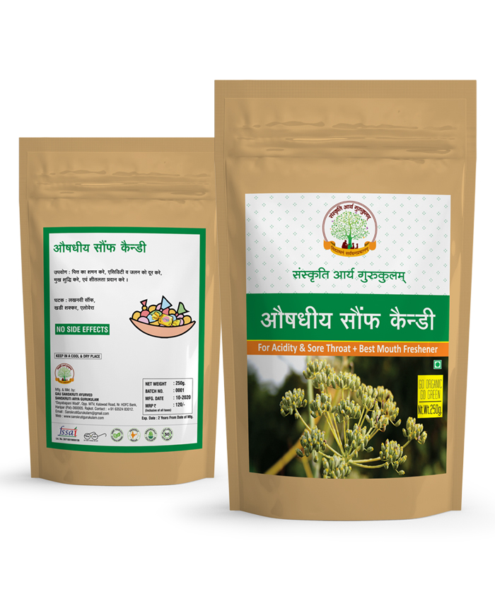 GAU SANSKRUTI AUSHADHIYA SAUNF CANDY 250GM Packet of 250 GM