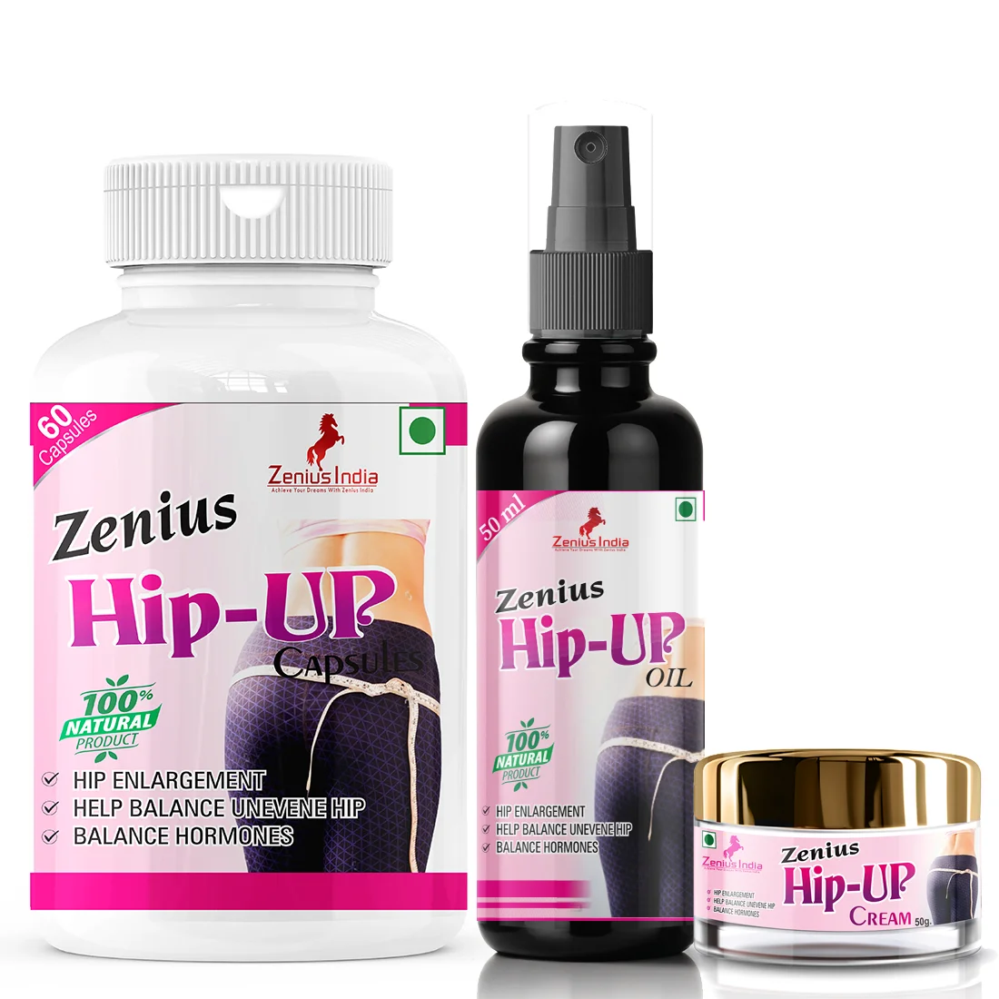 Zenius Hip up Kit Butt Enlargement Medicine  Buttock Enlargement Medicine Bottle of  60 Capsule
