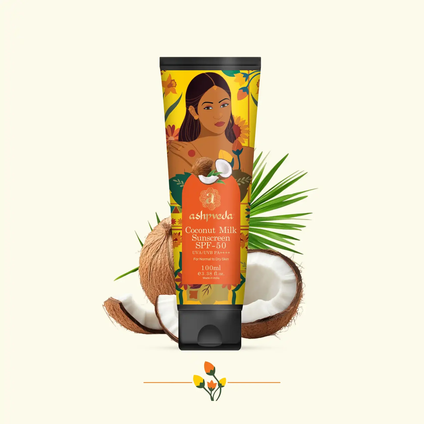 Ashpveda  Coconut Milk Sunscreen SPF 50 Tube of 100 ML
