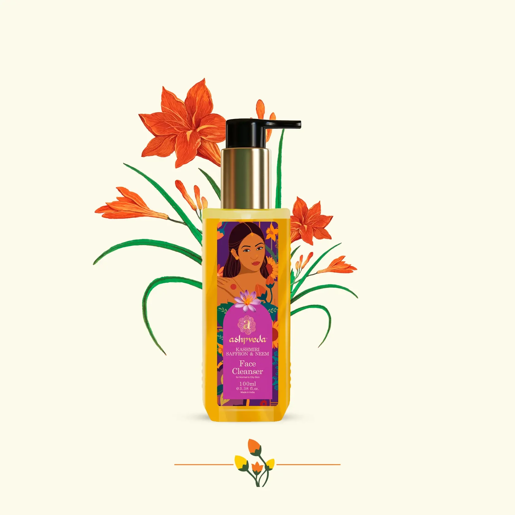 Ashpveda Kashmiri Saffron and Neem Face Cleanser Tube of 200 ML