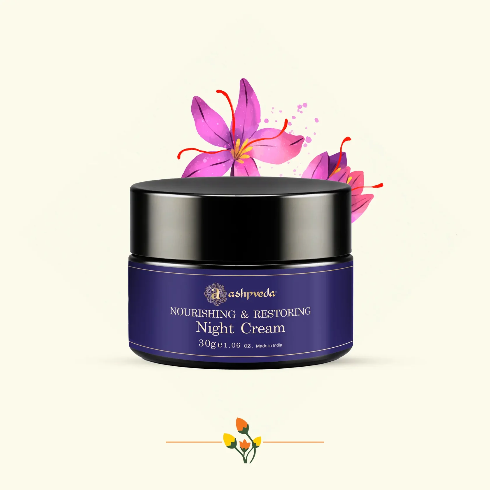 Ashpveda Nourishing and Restoring Night Cream Jar of 30 GM