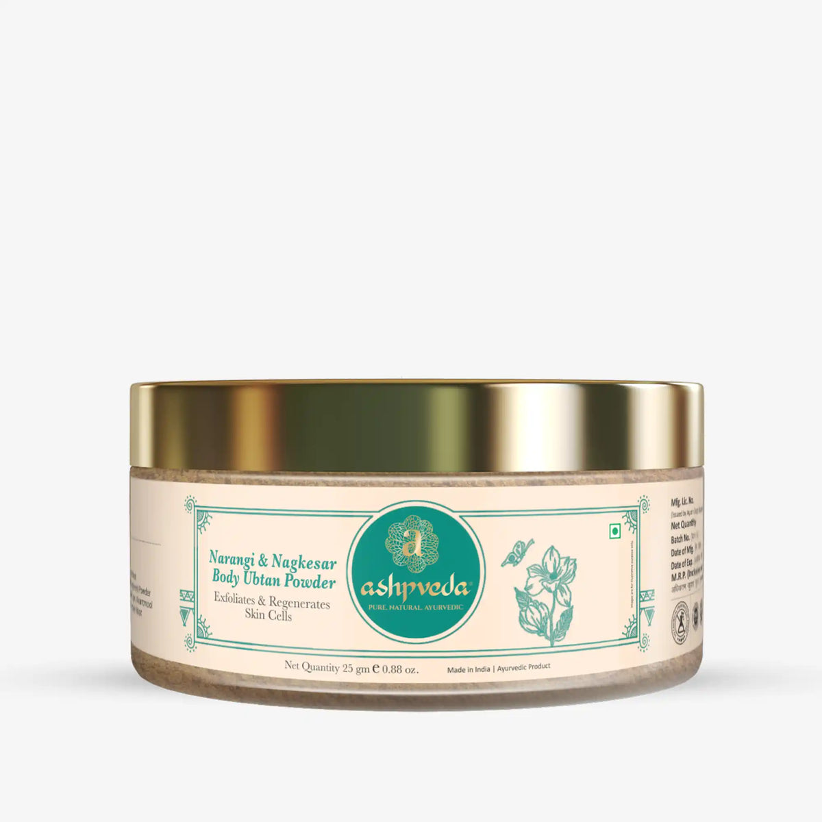 Ashpveda Exfoliating Narangi And Nagkesar Ubtan Powder Jar of 25 GM