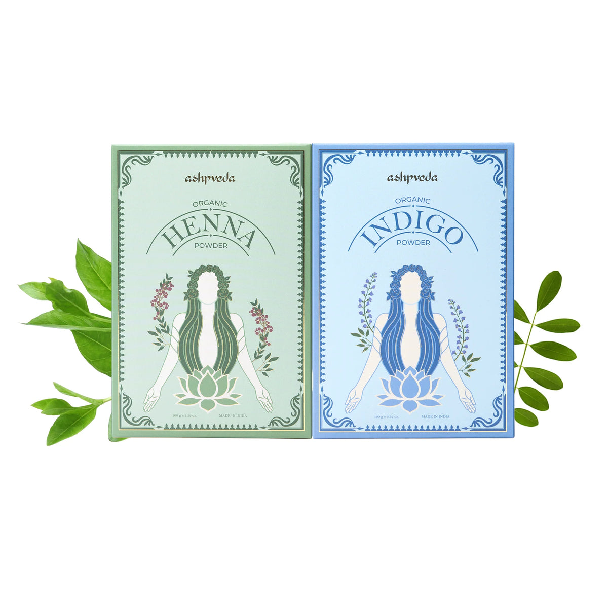 Ashpveda Organic Henna and Indigo Color Combo Sachet of 200 GM