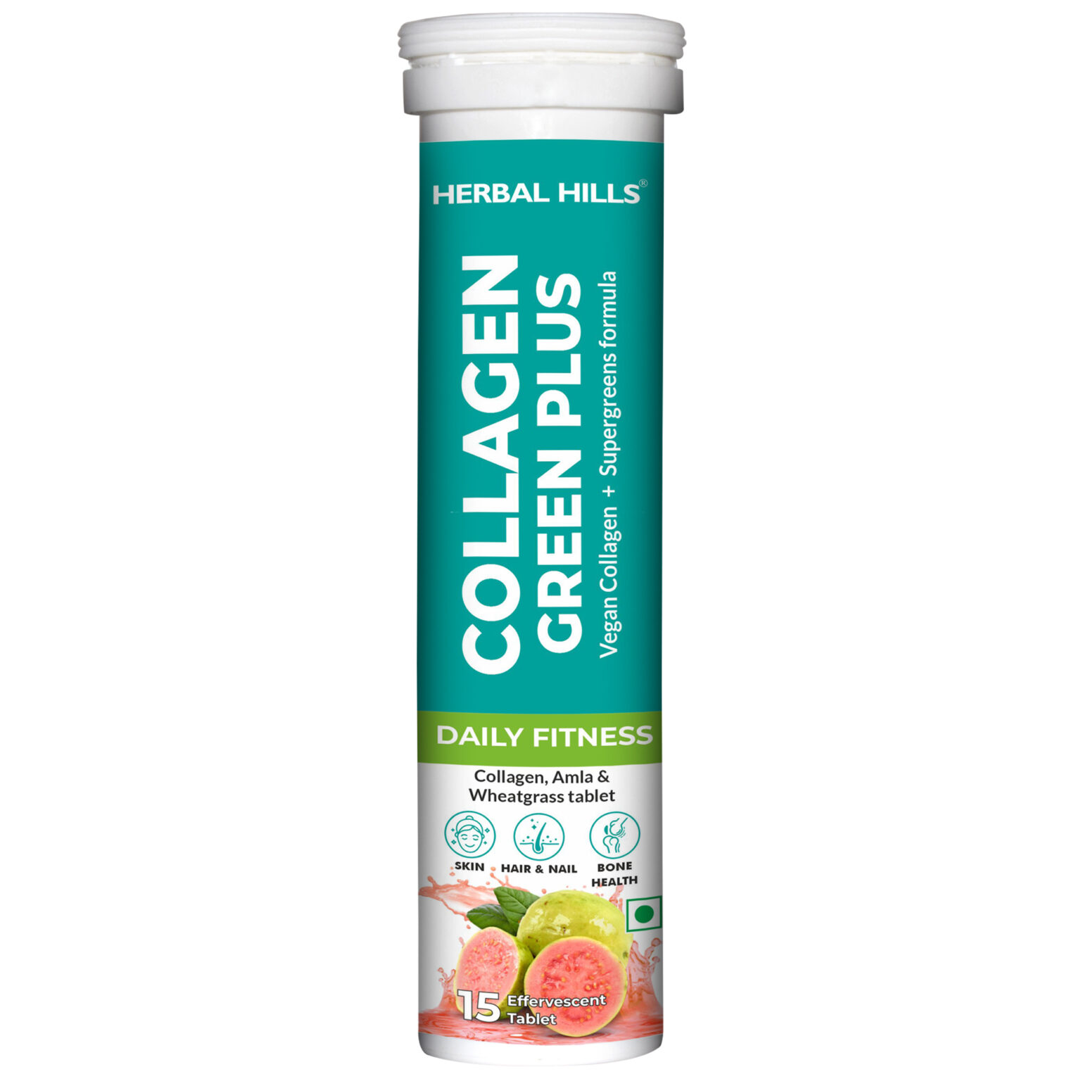 Herbal Hills Collagen Green Plus 15 Tablets Bottle of 15 QTY