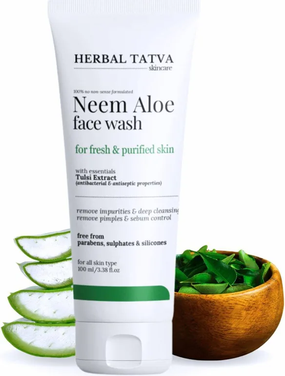 HERBAL TATVA Neem Aloe Purified Skin Face Wash 100ml Tube of 100 ML