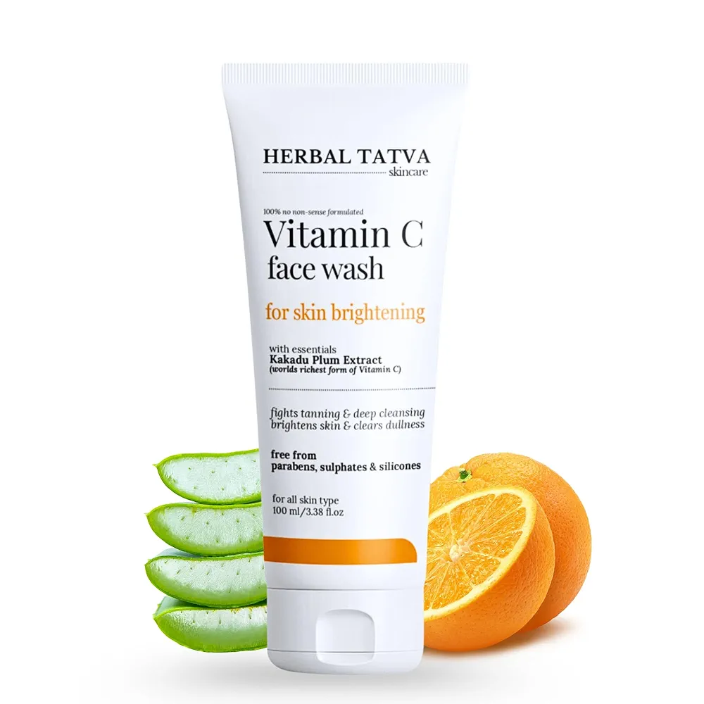 HERBAL TATVA Skin Brightening Vitamin C Face Wash 100ml Tube of 100 ML