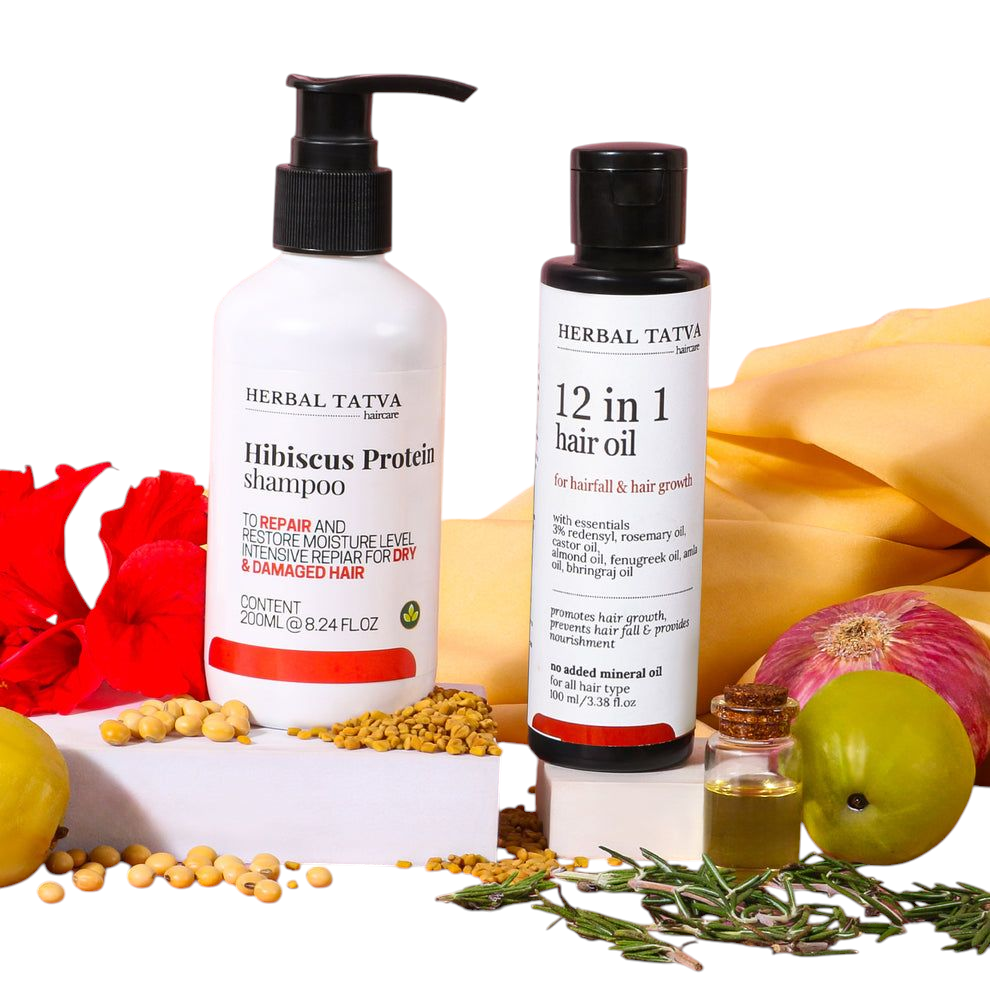 HERBAL TATVA Hair Growth Combo  12 in 1 Hair Oil 100ml and Protein Shampoo 200ml Bottle of 300 ML