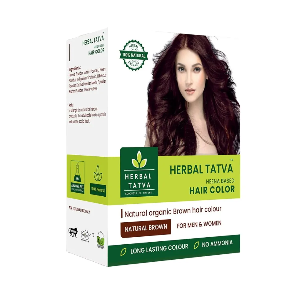 HERBAL TATVA Henna Based Brown Hair Color 100g Sachet of 100 GM