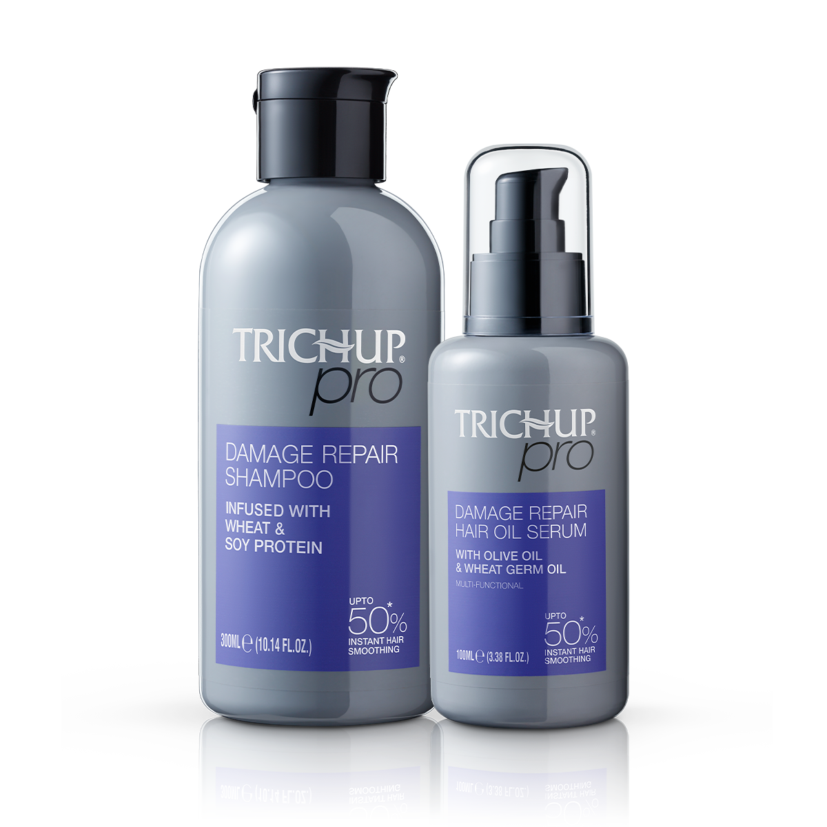 Trichup Pro Damage Repair Combo Set of 2  Shampoo 300ml plus Serum 100ml  For Dry Frizzy Hair Bottle of 400 ML