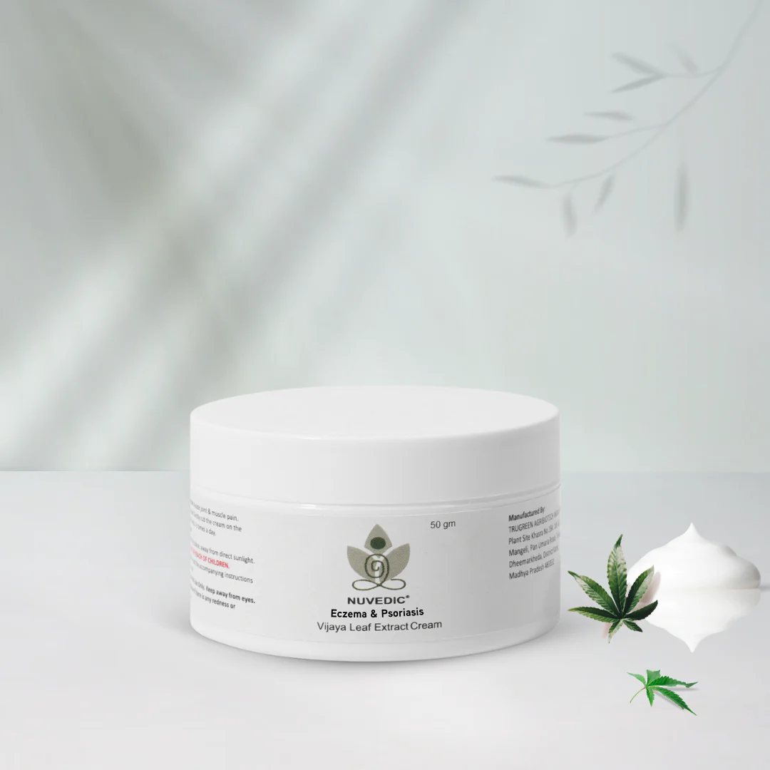 NUVEDIC Eczema and  Psoriasis Vijaya Leaf or Cannabis Leaf Extract Cream Foil of 50 GM