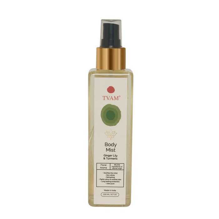 TVAM Body Mist and Ginger Lily and Turmeric Bottle of 200 ML