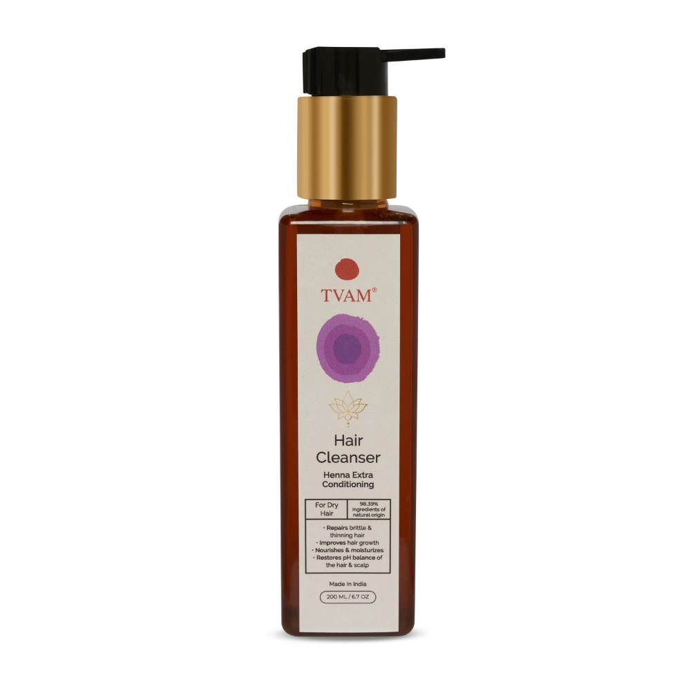 TVAM Nourishing Hair Cleanser and Henna Extra Conditioning For Dry Hair Bottle of 200 ML