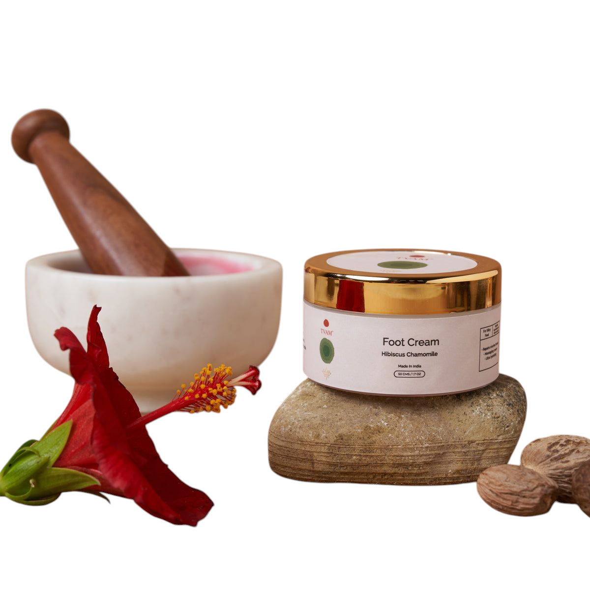 TVAM Foot Creamand Hibiscus Chamomile Bottle of 50 GM