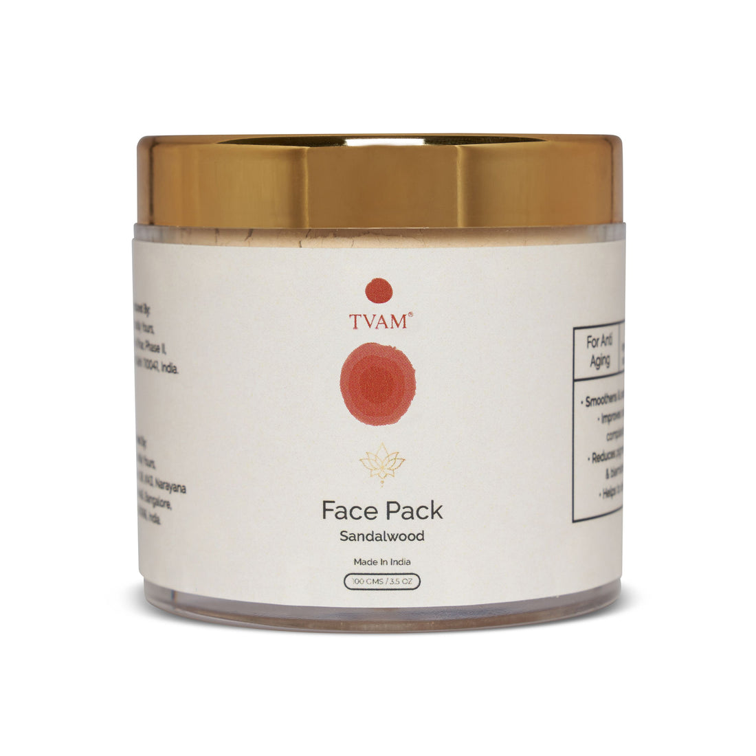 TVAM Sandalwood and All Natural Face Pack Jar of 100 GM