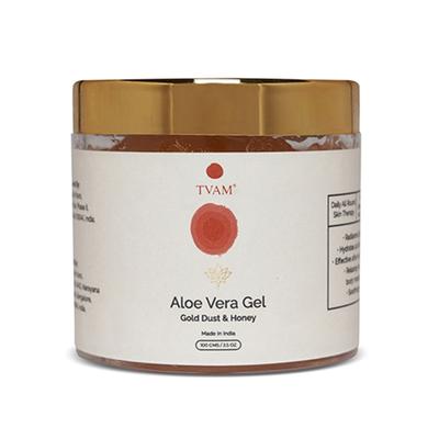 TVAM 24 Carat Gold Dust Aloe Vera Gel with Honey Jar of 100 GM