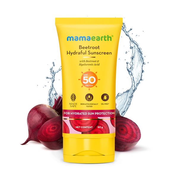 MamaEarth ME Beetroot Hydraful Sunscreen 50 g Tube of 50 GM