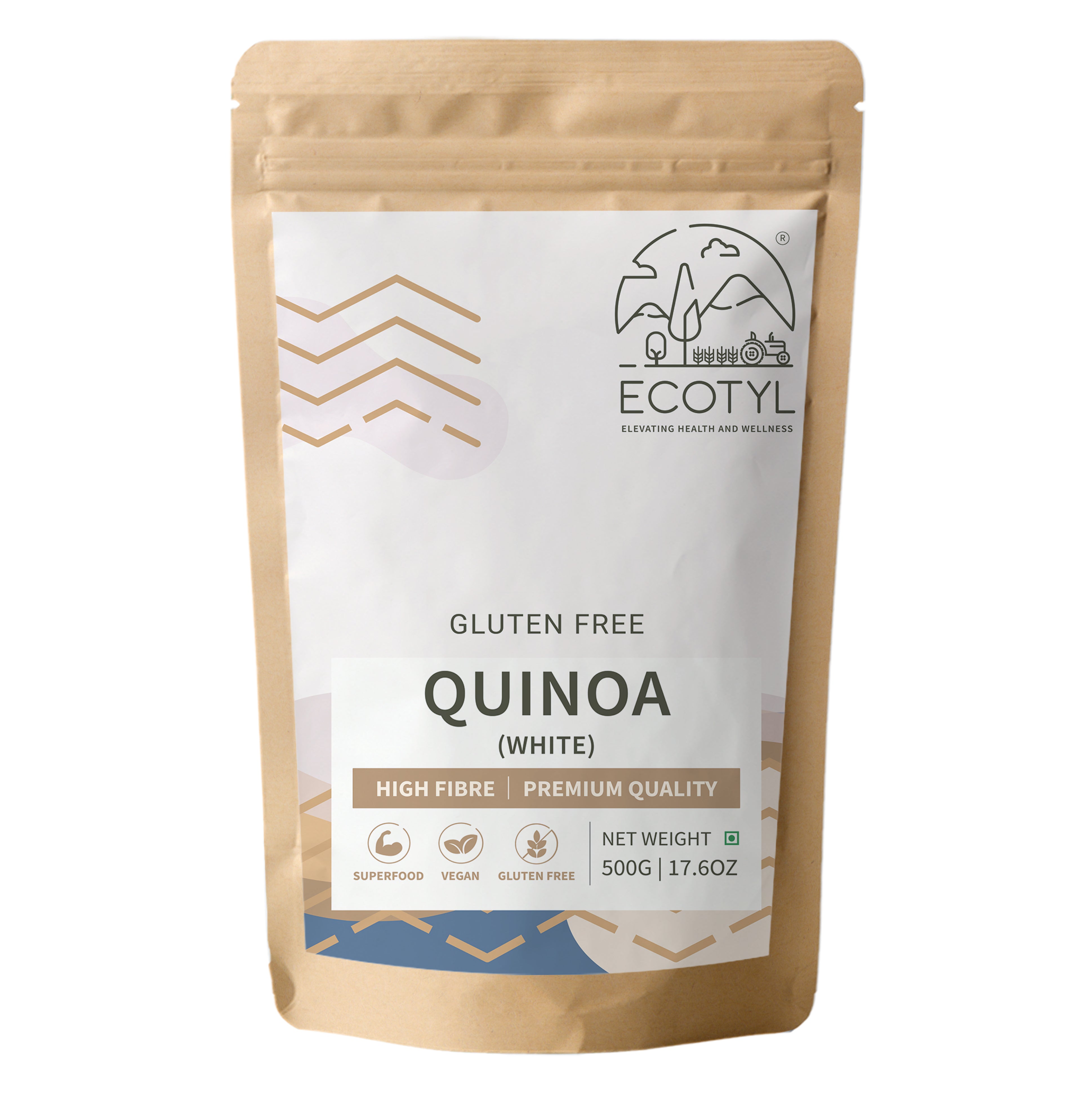Ecotyl Quinoa andWhiteand  Gluten Free  High Protein  500g Sachet of 500 GM