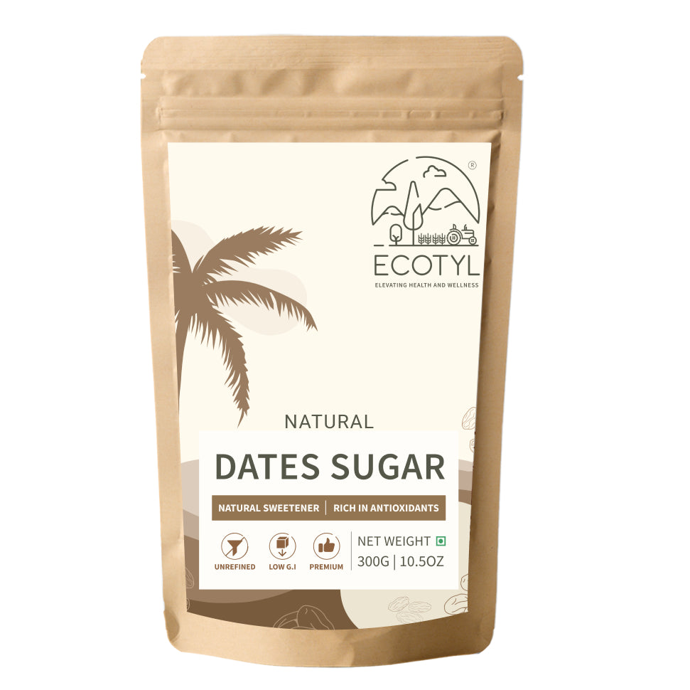 Ecotyl Dates Sugar  Natural Sweetener  Rich in Minerals  300g POUCH of 300 GM