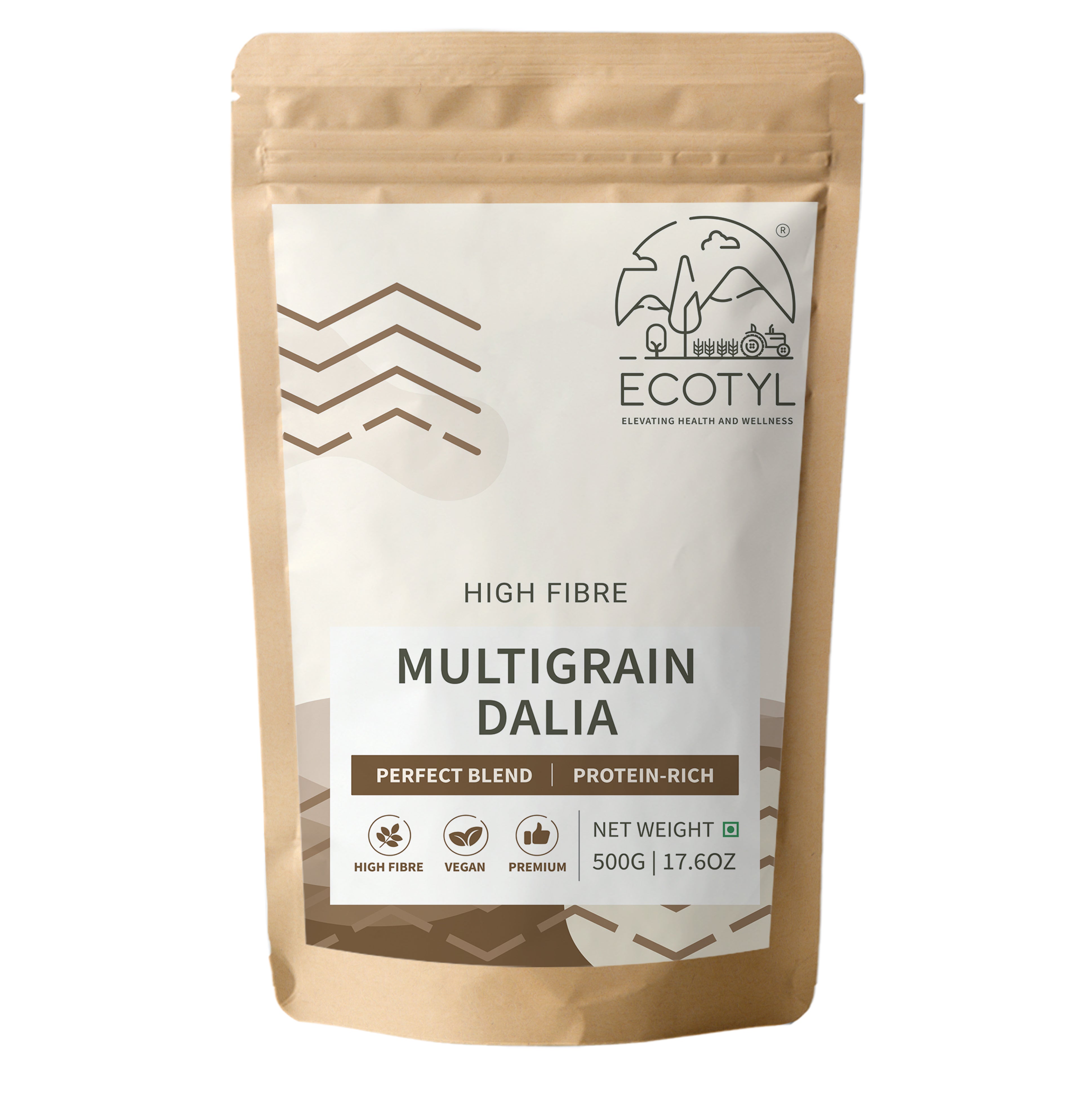 Ecotyl Multigrain Dalia  5 Super Grains  Porridge  Easy to Make  500g POUCH of 500 GM
