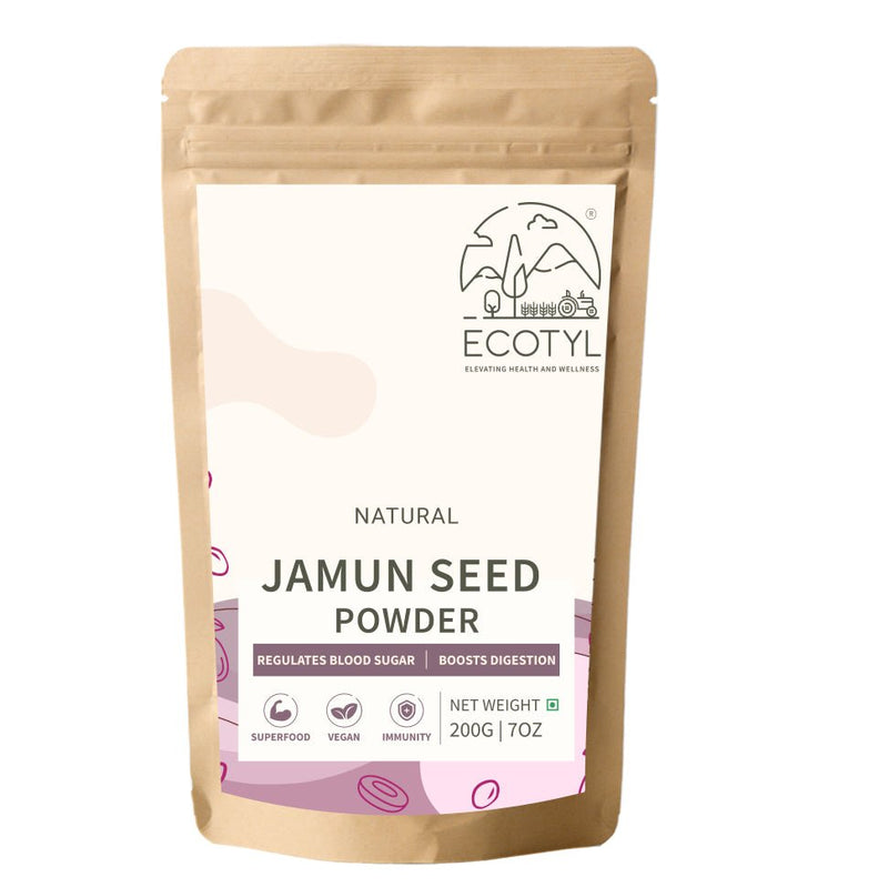 Ecotyl Jamun Seed Powder  Blood Sugar Control  Rich in Antioxidants  200g Sachet of 200 GM