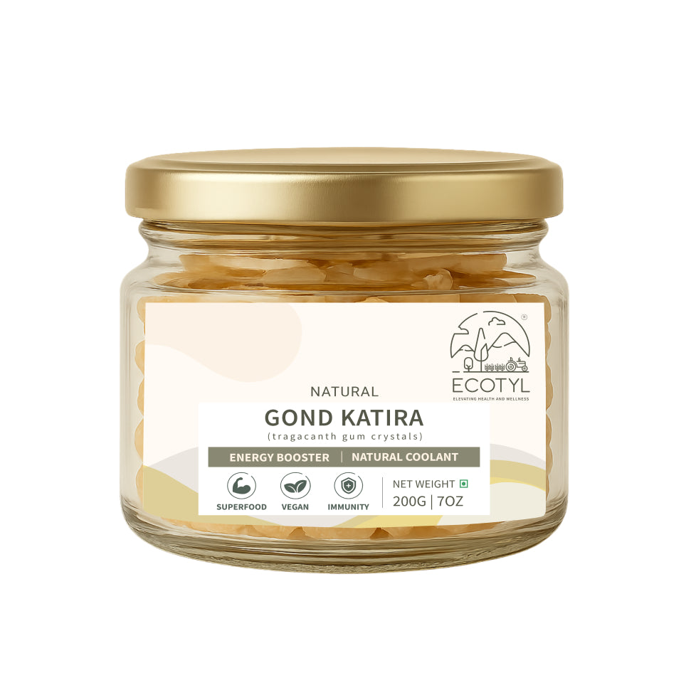 Ecotyl Gond Katira  Natural Cooling Gum  Supports Digestion  200g Jar of 200 GM