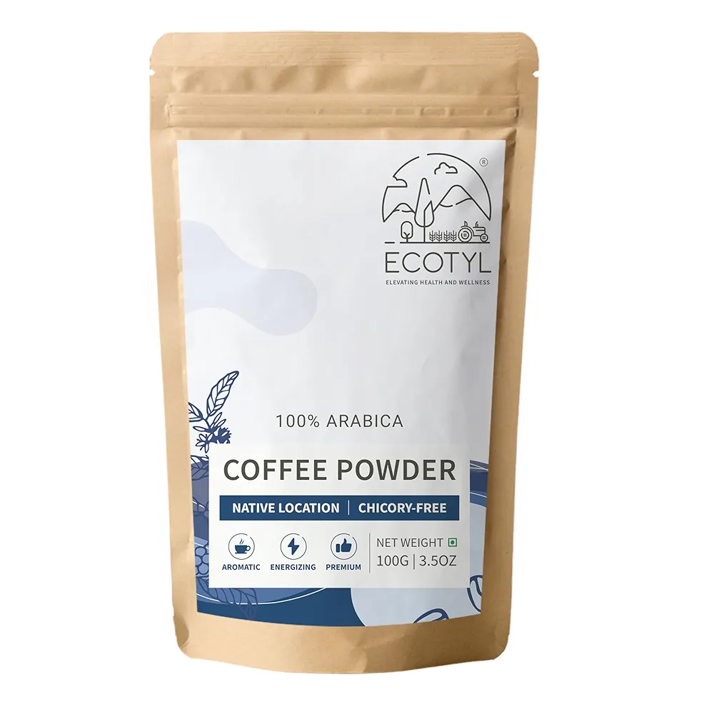 Ecotyl Coffee Powder  100 Arabica  Strong Flavour and Rich Aroma  100g POUCH of 100 GM