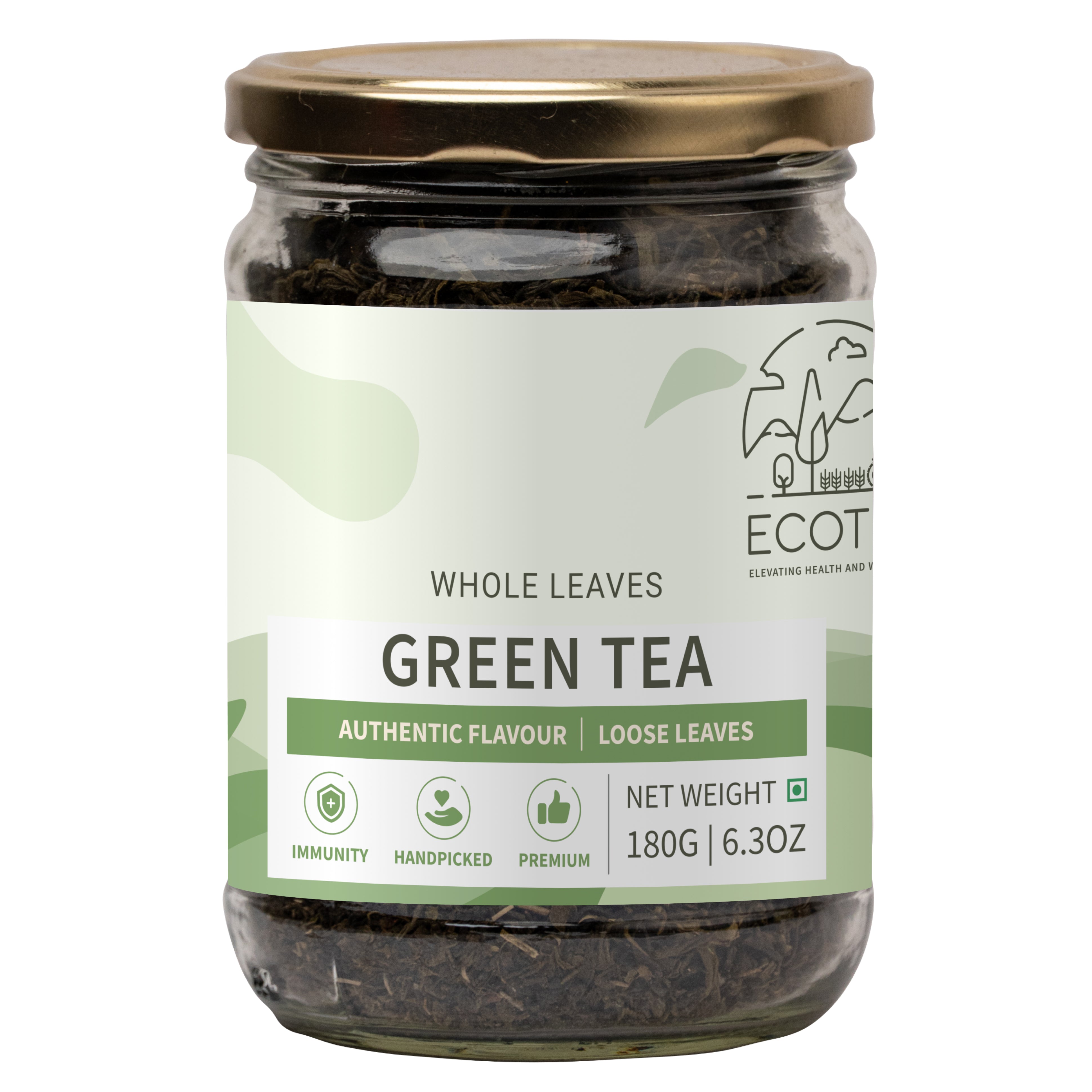 Ecotyl Green Tea Leaves From Darjeeling  Handpicked  180g Jar of 180 GM