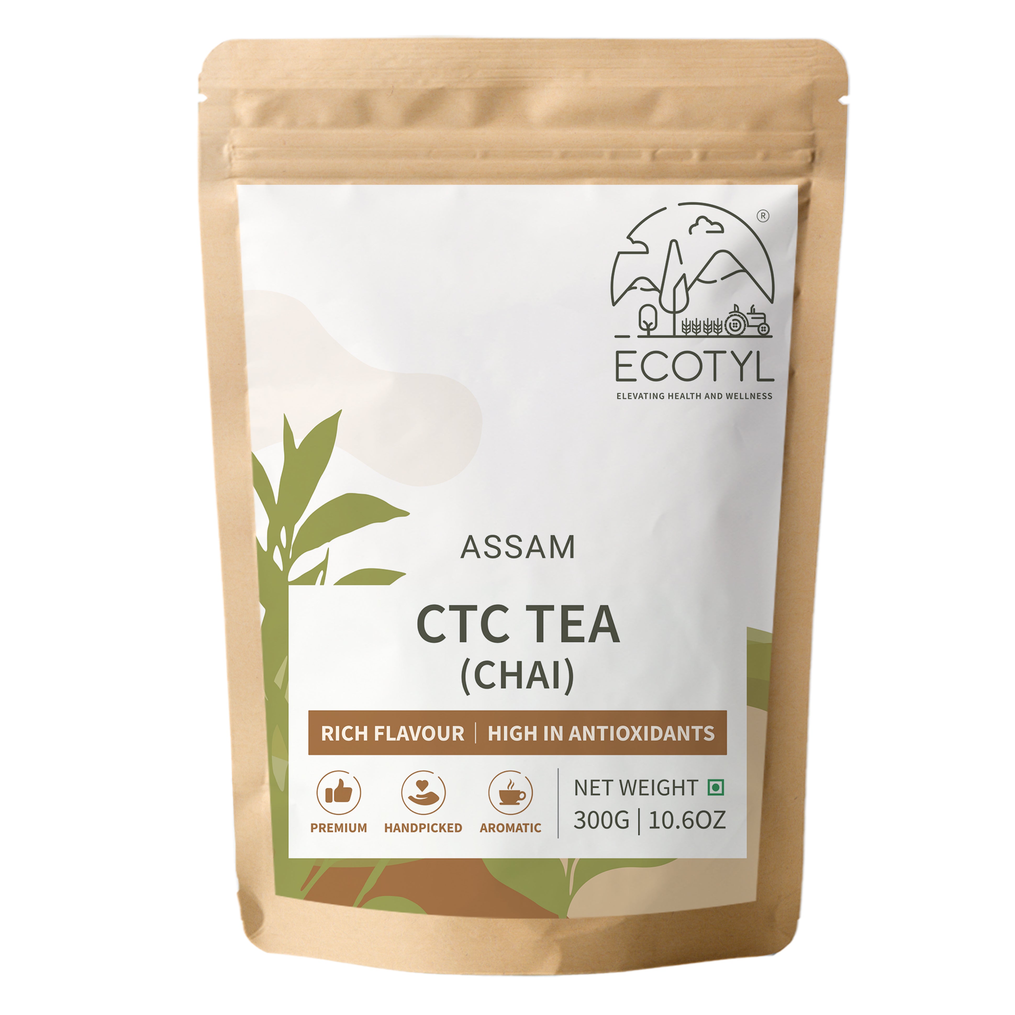 Ecotyl CTC Tea andChai Pattiand From Assam  Strong Flavour  Classic  300g POUCH of 300 GM