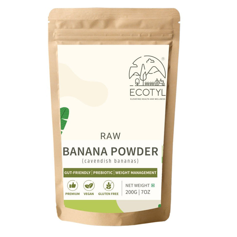 Ecotyl Raw Banana Powder  Prebiotic Superfood  Supports Gut Health  200g POUCH of 200 GM