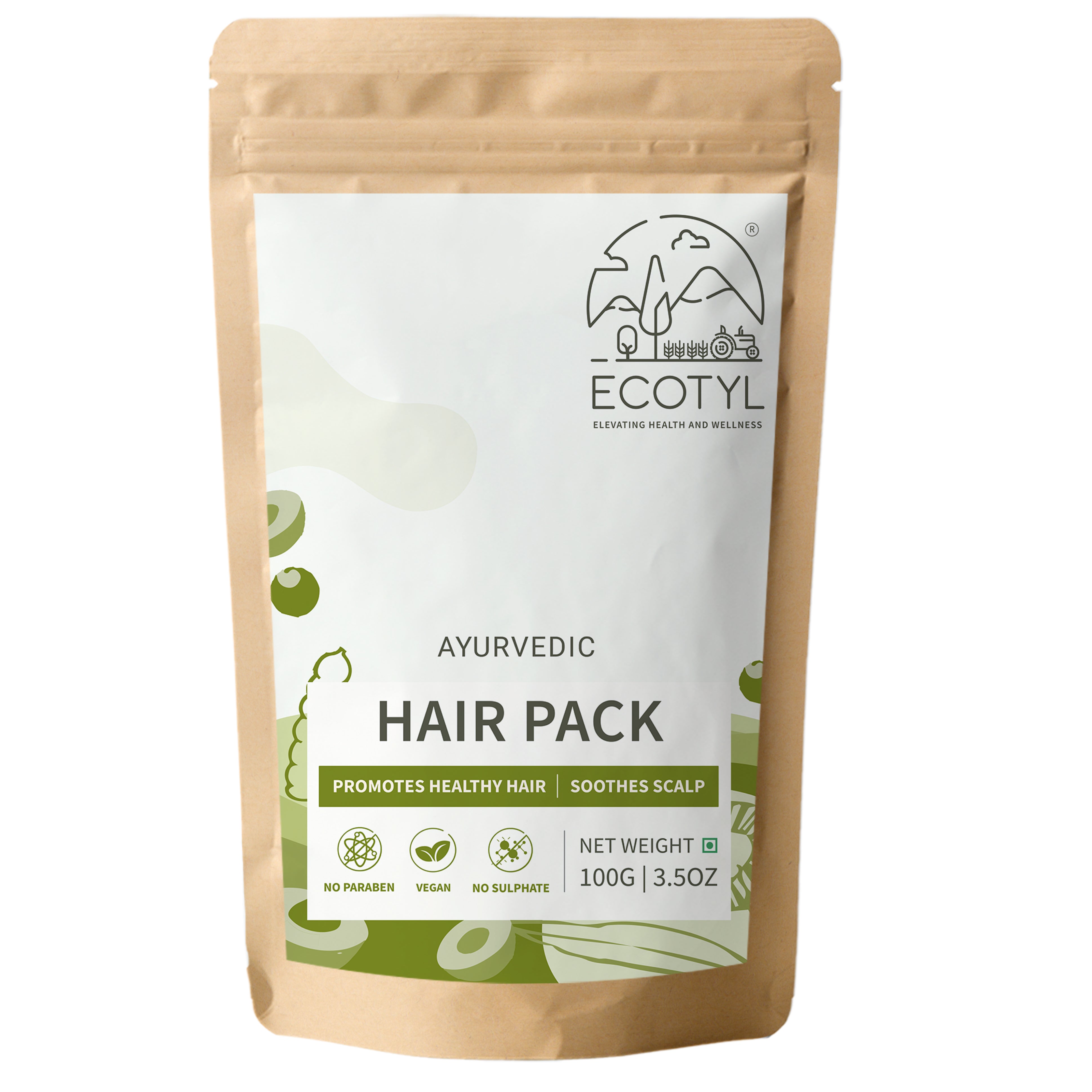 Ecotyl Ayurvedic Hair Pack 100g POUCH of 100 GM