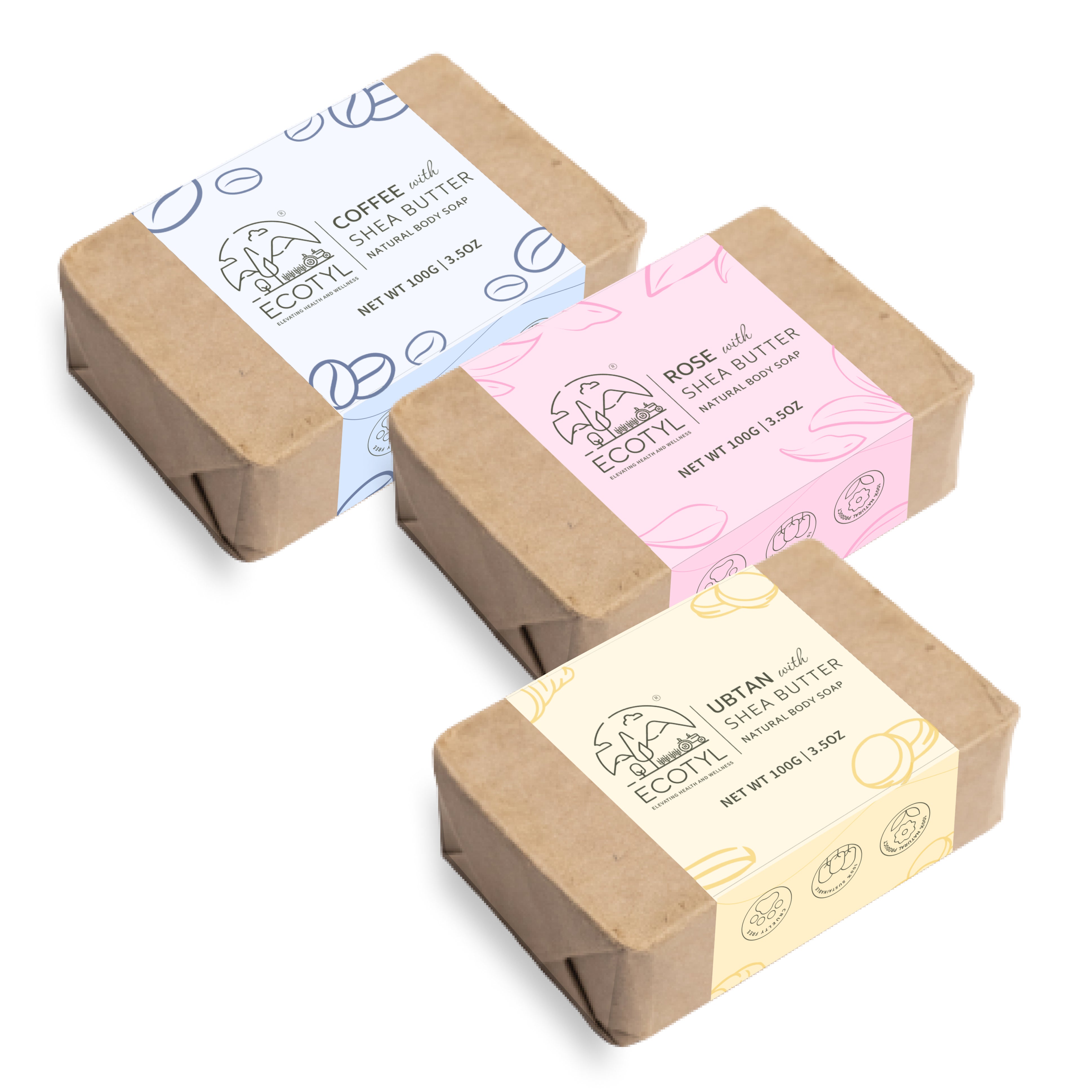 Ecotyl Shea Butter Soaps Set of 3 Box of 300 GM