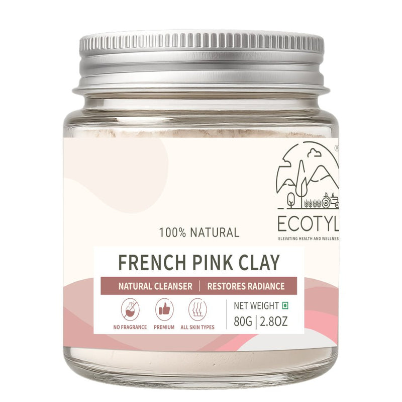 Ecotyl French Pink Clay Powder  80g Jar of 80 GM