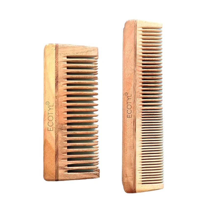 Ecotyl Neem Wood Comb Combo Set of 2 Box of 2 QTY