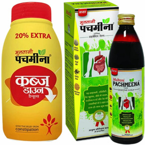 Multani Pachmeean Tonik and Pachmeena Liquid Sugar Free No Added Sugar and Kabz Down Granules Bottle of 200 ML