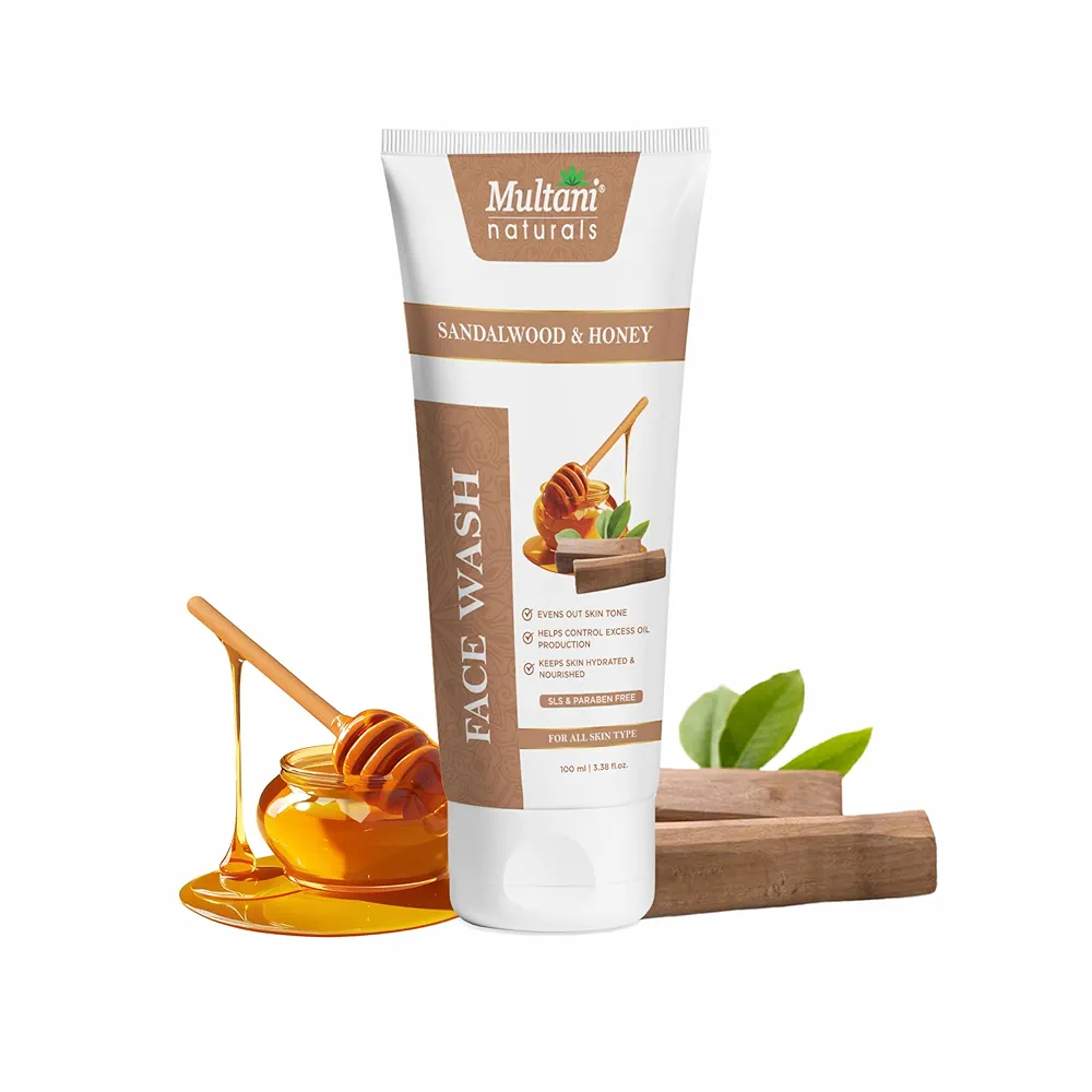 Multani Naturals Sandalwood and Honey Face Wash 100ml X 2 Pack Tube of 200 ML