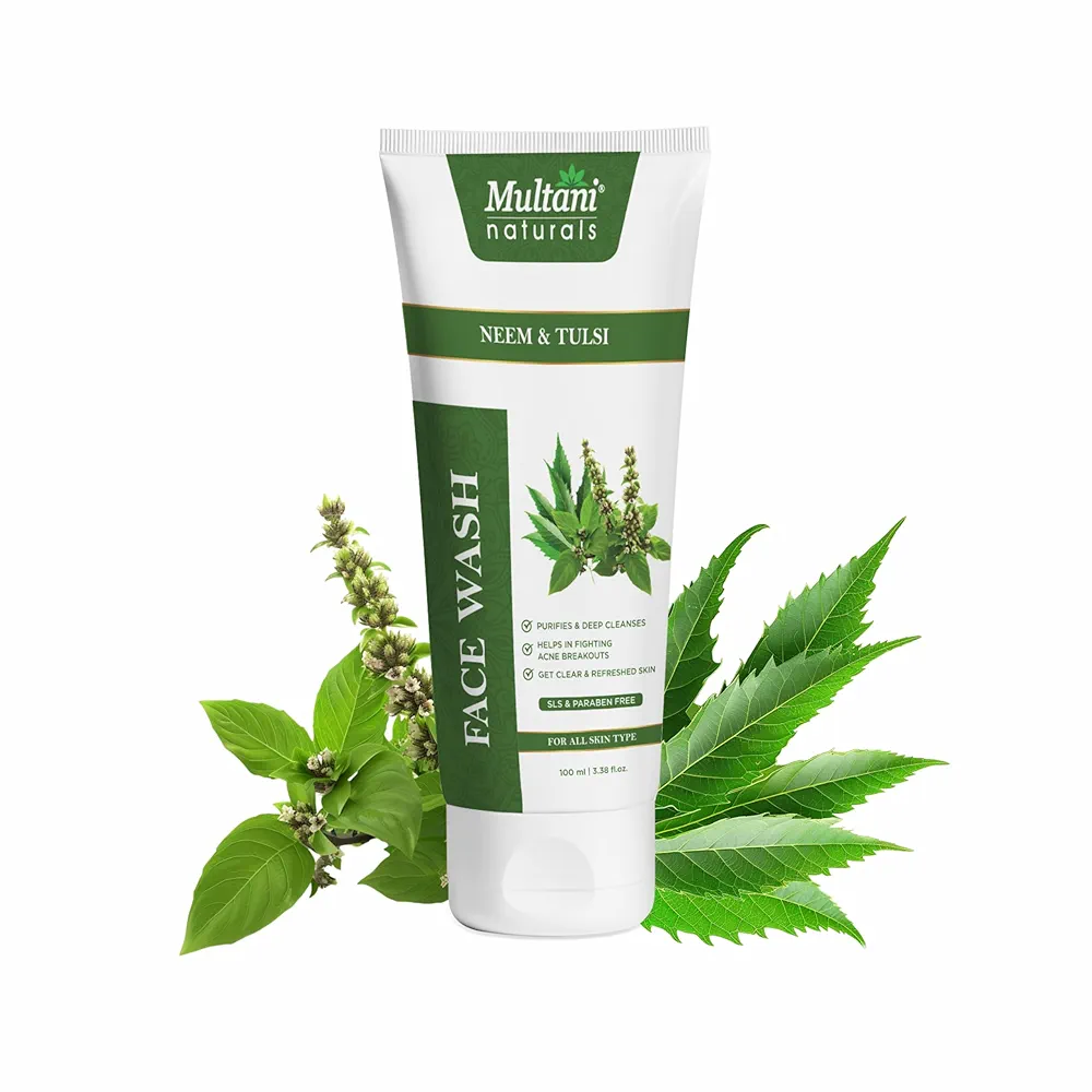 Multani Naturals Neem and Tulsi Face Wash  pack of 2 Tube of 200 ML